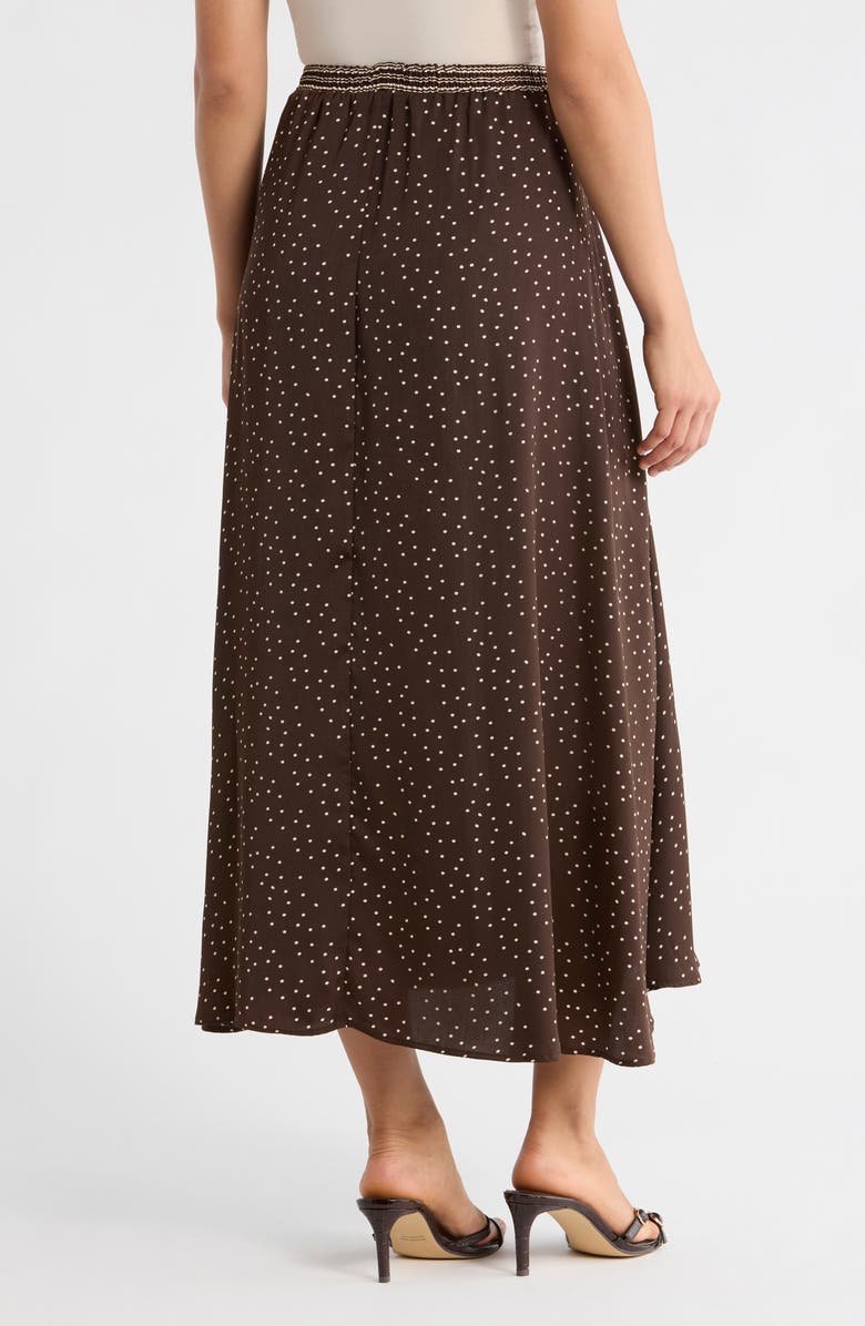 MAX STUDIO Satin Midi Skirt, Alternate, color, Chocolate Medium Scatter Dot