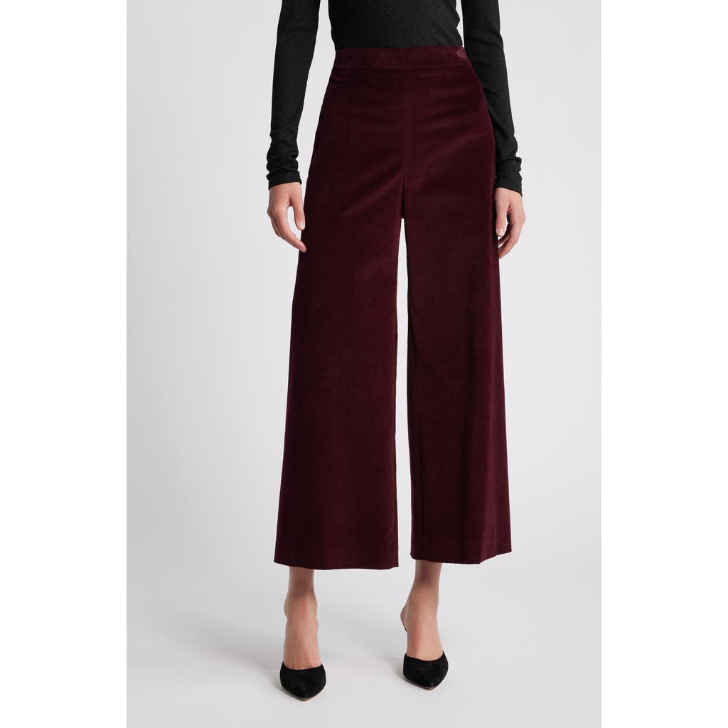 Frame Cropped Velvet Pants In Wine