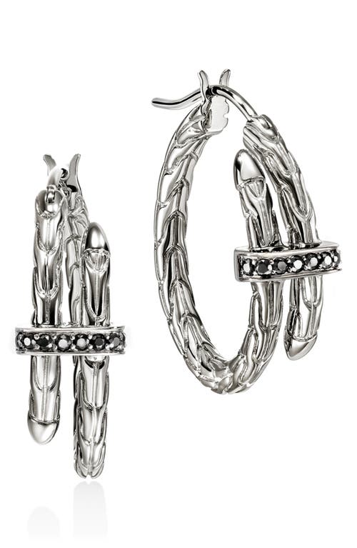 John Hardy Spear Hoop Earrings, Sterling Silver, Sapphires In Brown