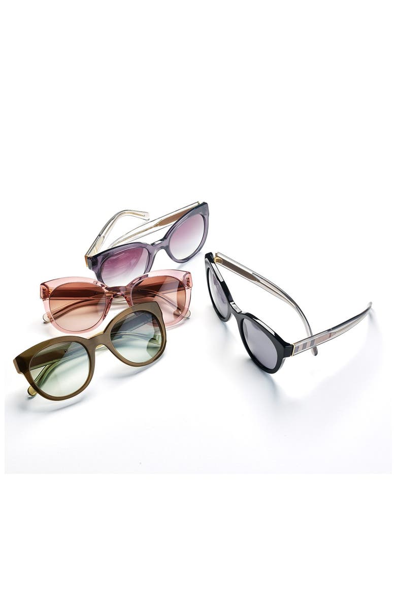 52mm Retro Sunglasses, Alternate, color, BLACK