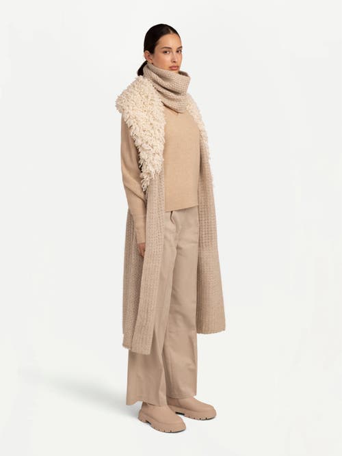 Gobi Mongolian Cashmere Loop Stitched Cashmere Vest In Warm Grey