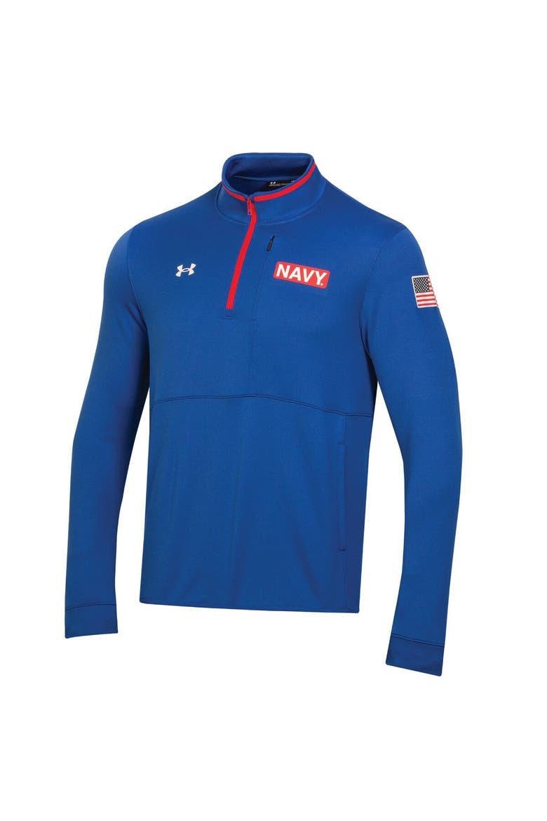 Men's Under Armour Blue Navy Midshipmen 2022 Special Games Quarter-Zip Pullover Top, Alternate, color, Blue