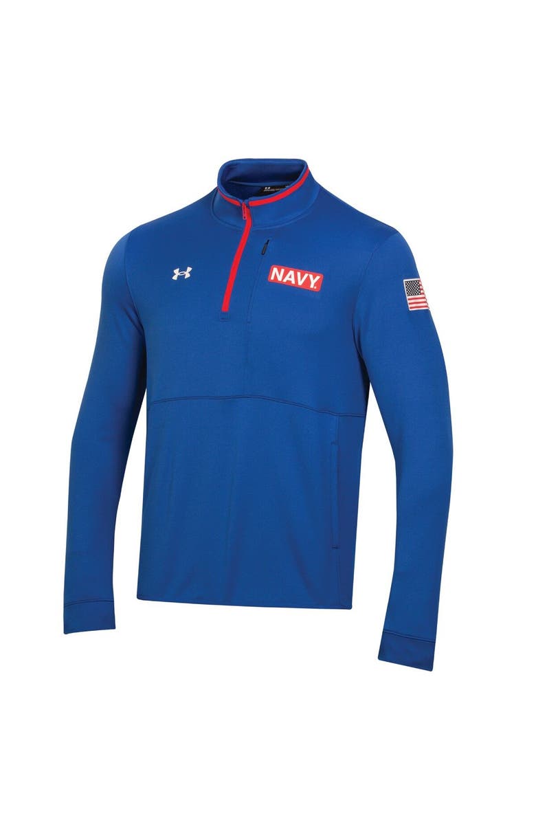 Under Armour Men's Under Armour Blue Navy Midshipmen 2022 Special Games Quarter-Zip Pullover Top, Alternate, color, 