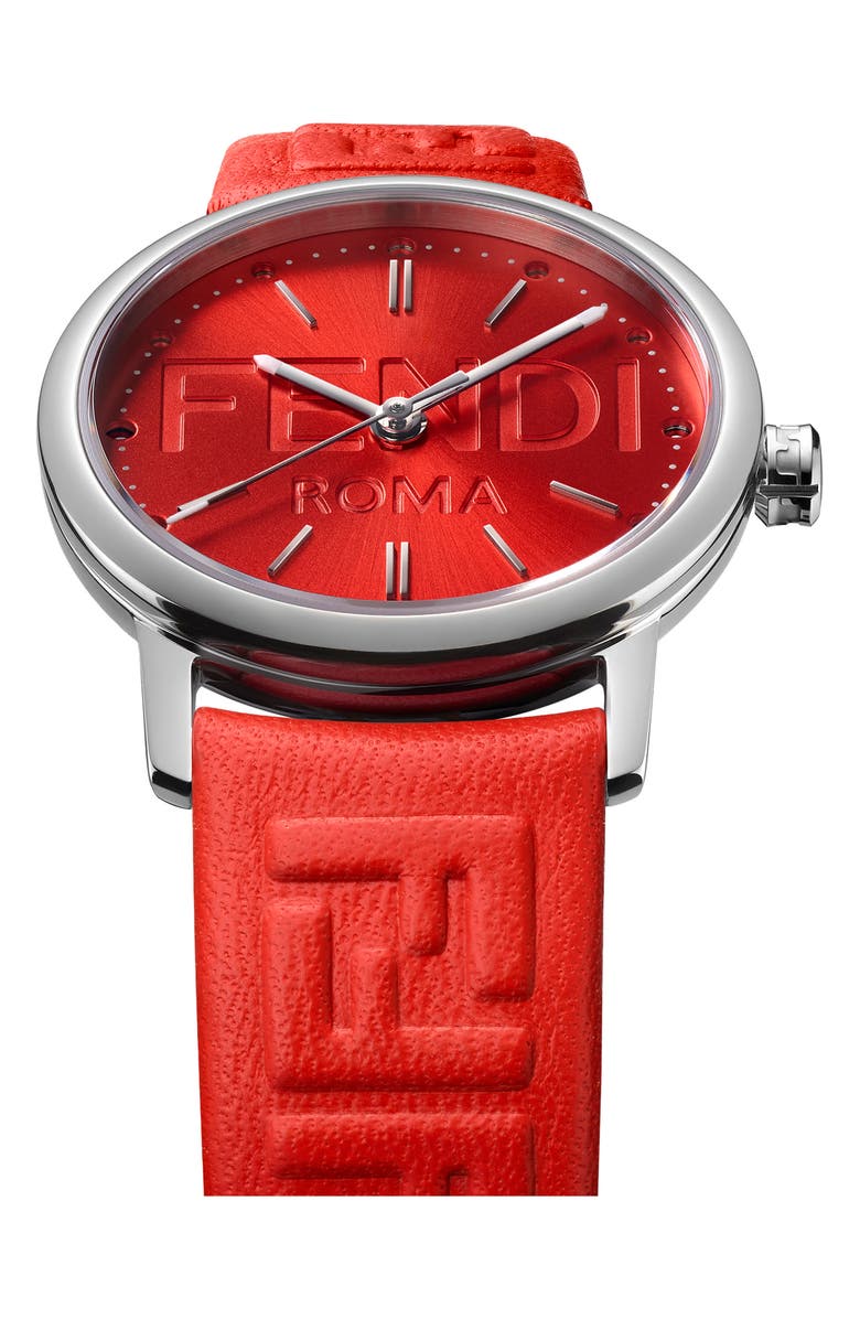 Fendi Forever Fendi Swiss Quartz Leather Strap Watch, 29mm, Alternate, color,