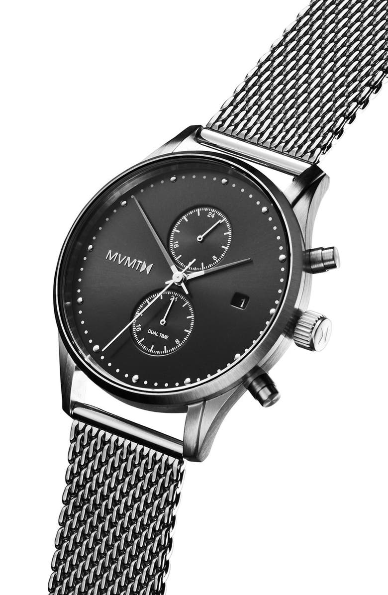 MVMT WATCHES MVMT Voyager Chronograph Mesh Strap Watch, 42mm, Alternate, color, 