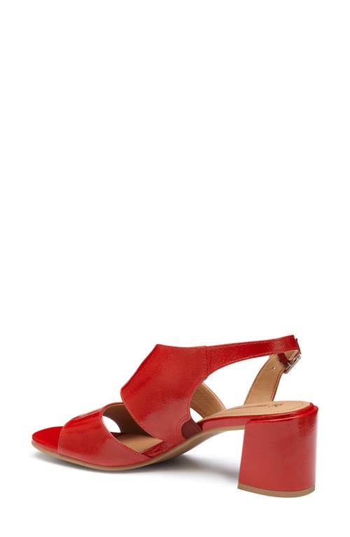 Johnston & Murphy Everly Asymmetric Slingback Sandal In Red Italian Crinkled