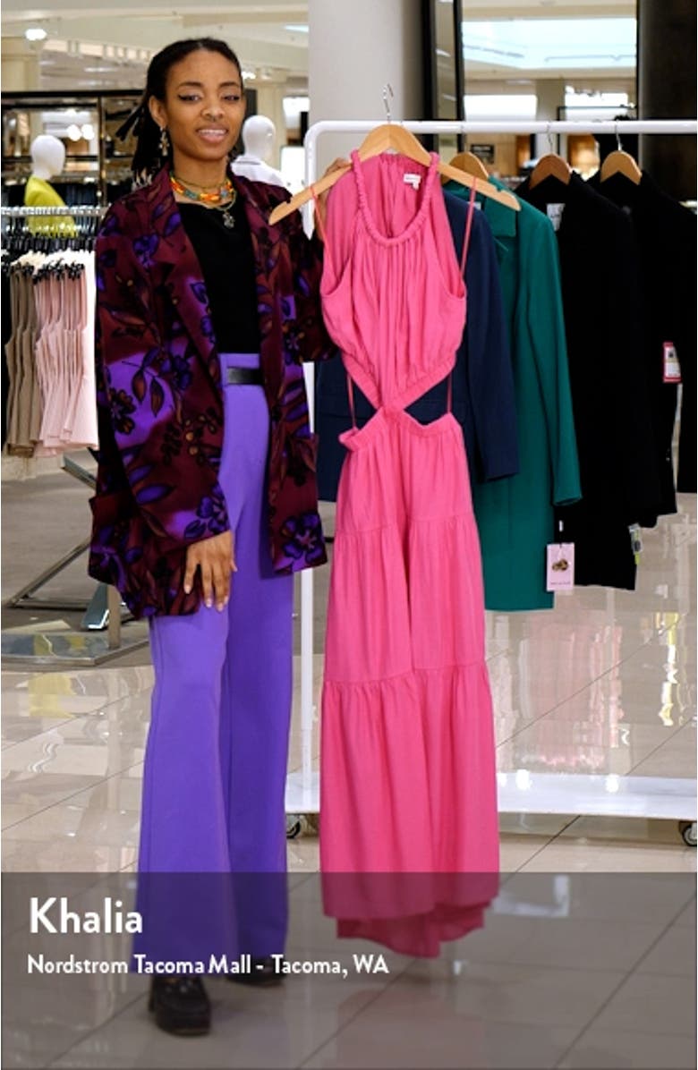 Cutout Tiered Halter Maxi Dress, sales video thumbnail