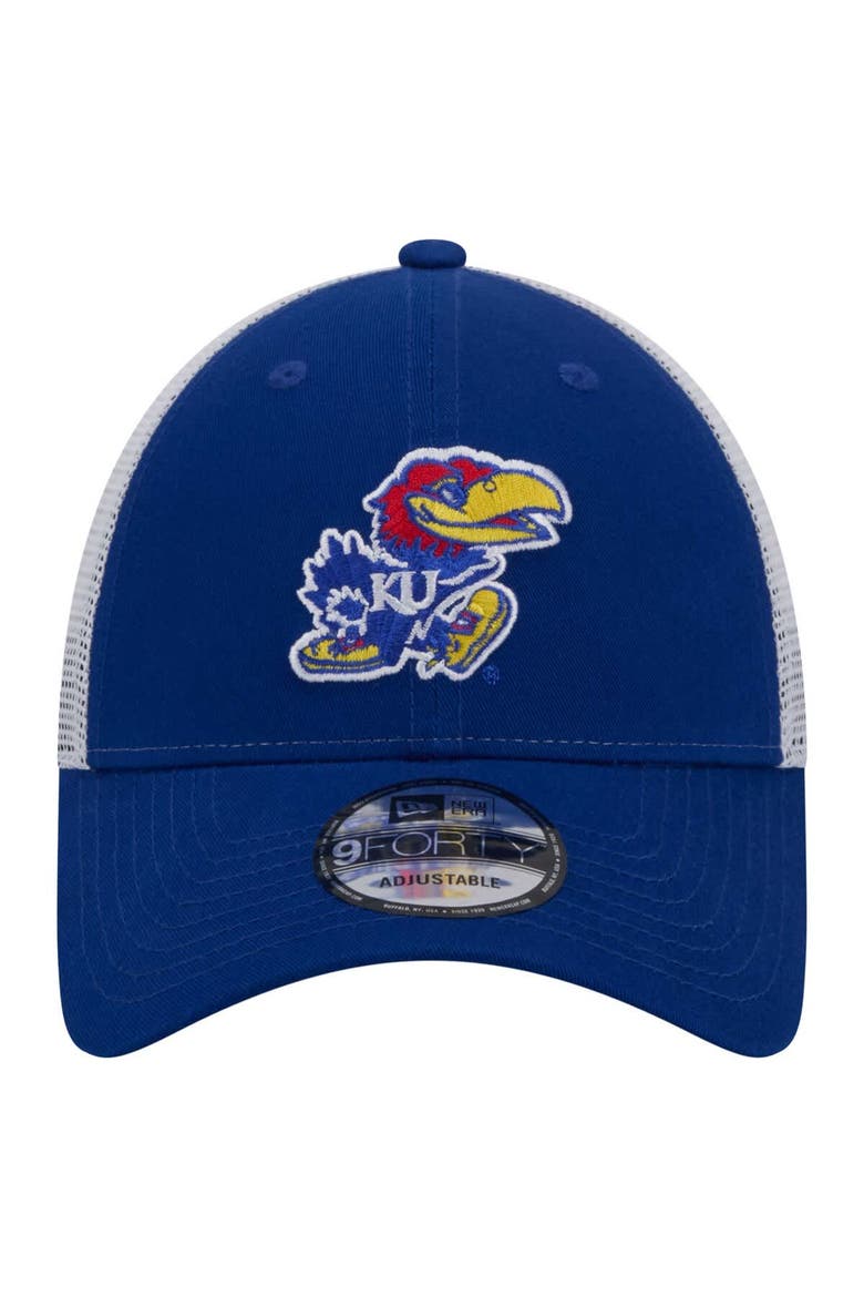 Men's New Era  Royal Kansas Jayhawks Trucker 9FORTY Adjustable Hat, Alternate, color, Royal