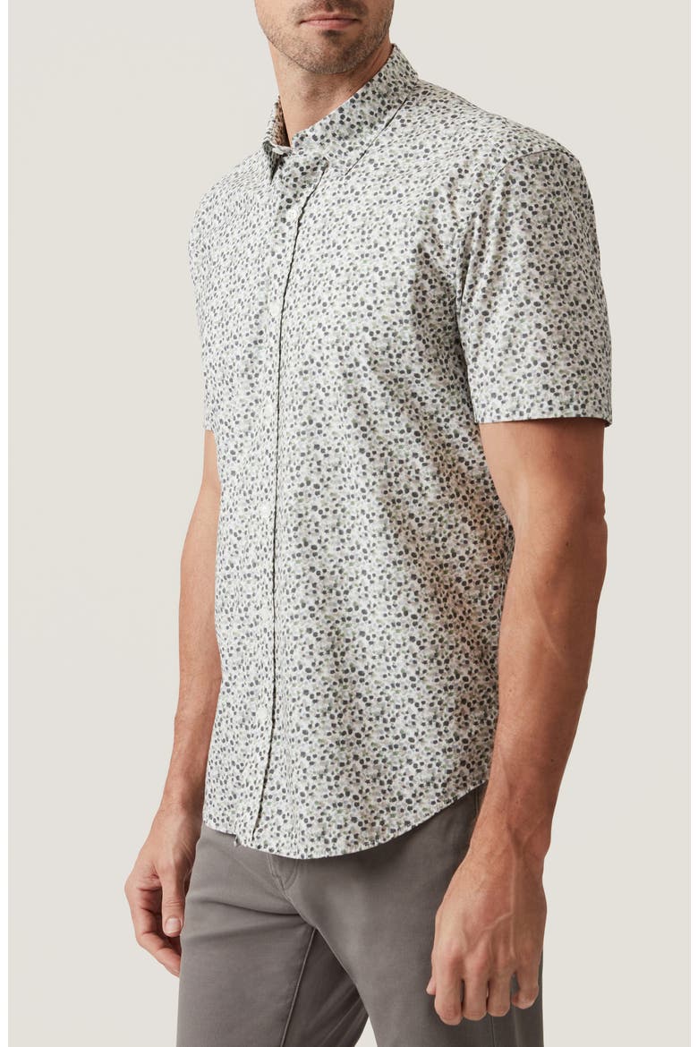 Grove Short Sleeve Cotton & Lyocell Button-Up Shirt, Alternate, color, OLIVE