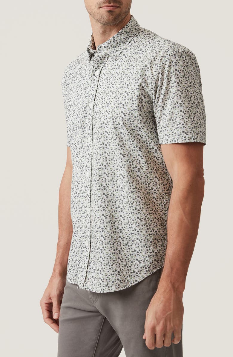 34 Heritage Grove Short Sleeve Cotton & Lyocell Button-Up Shirt, Alternate, color, Olive