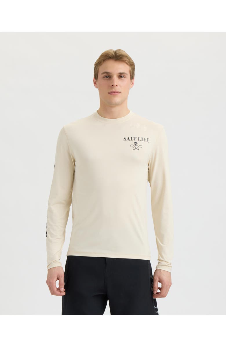 Salt Life Boneyard Long Sleeve SLX Performance Tee, Main, color, Chalk