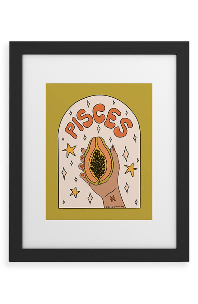 Deny Designs Pisces Papaya Framed Wall Art, Main, color, 