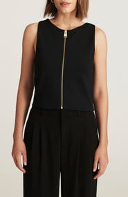 Mavi Jeans Front Zip Sleeveless Crop Top