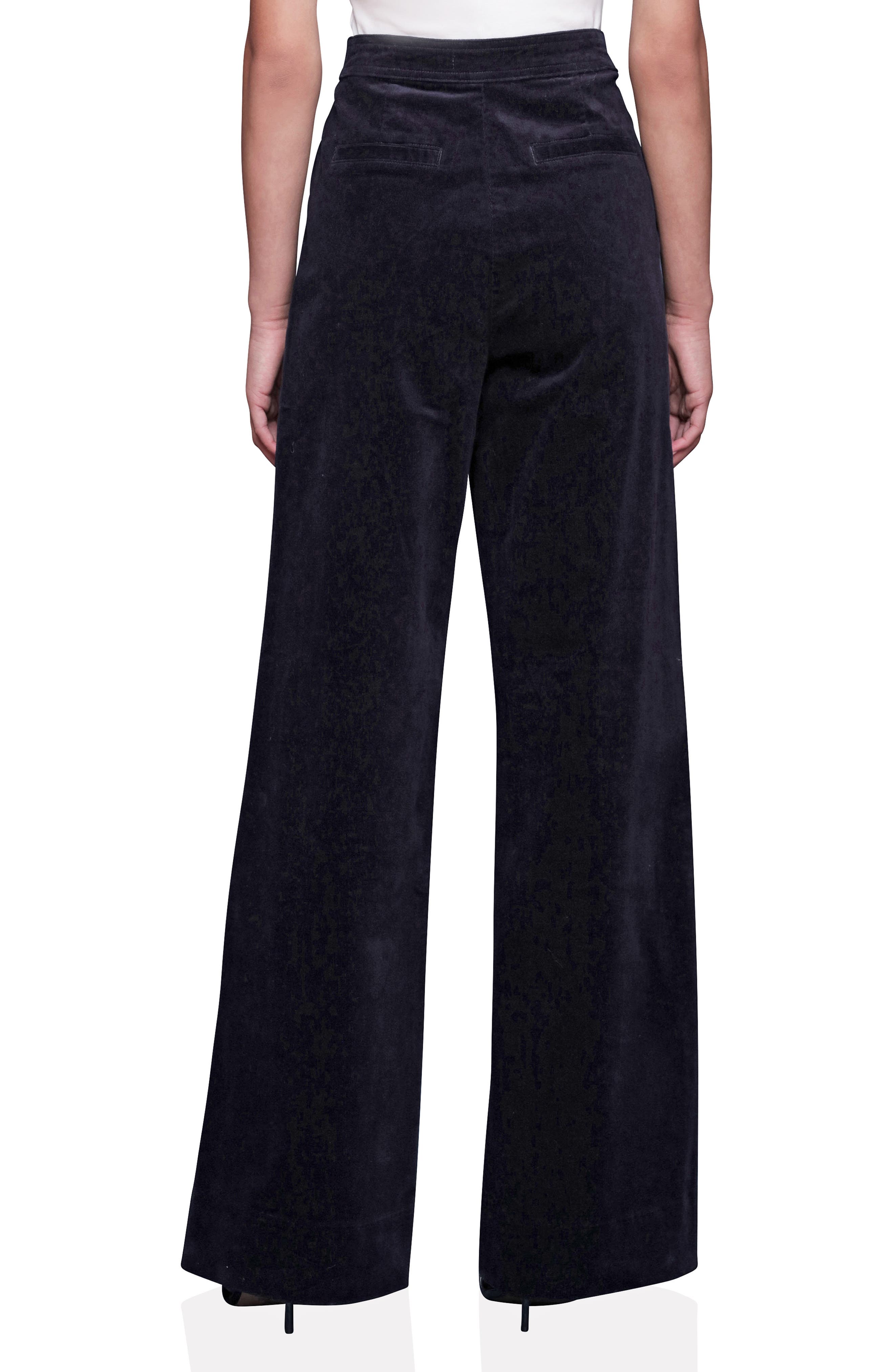 Double Zipper Wide Leg Velvet Pants (Women) | Nordstrom