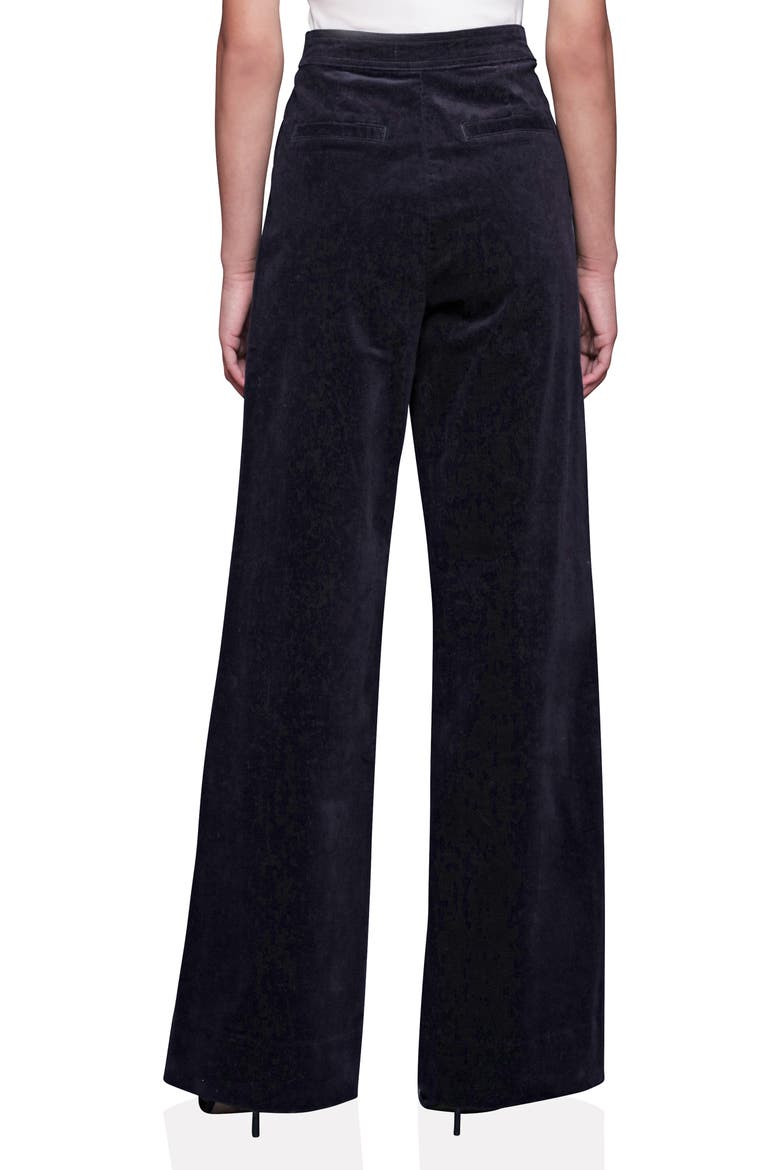Double Zipper Wide Leg Velvet Pants, Alternate, color, NAVY