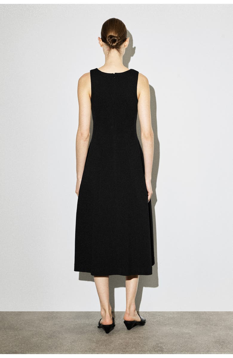 COS Sculpted Cotton Midi Dress, Alternate, color, Black