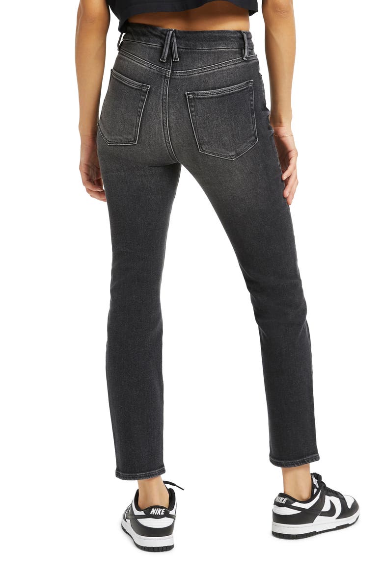 Good Classic Ankle Straight Leg Jeans, Alternate, color, BLACK308