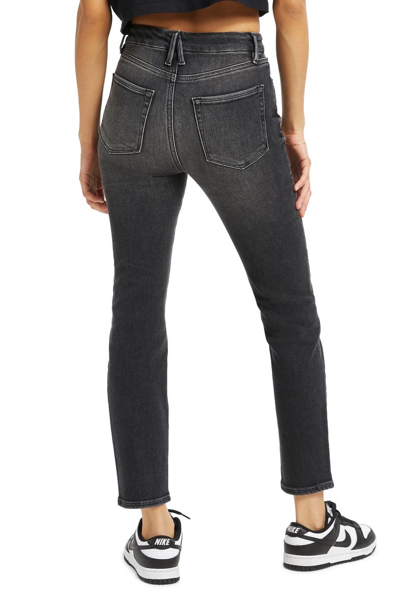 Good American Good Classic Ankle Straight Leg Jeans, Alternate, color, 