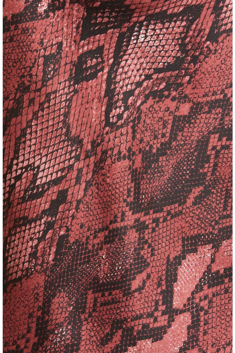 Kay Cowl Neck Python Print Silk Tank, Alternate, color, GARNET/ BLACK