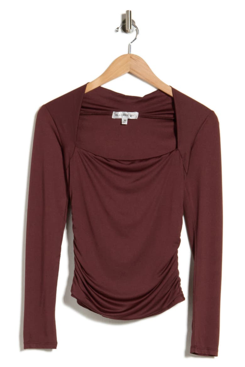 Faux Shrug Knit Top, Alternate, color, DARK CHERRY