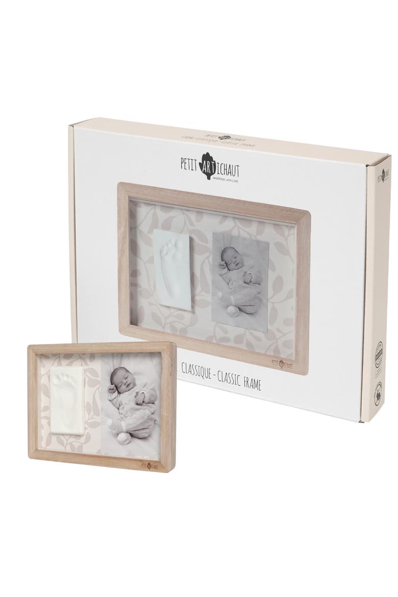 Classic Frame - Baby Handprint & Photo Frame, Newborn Keepsake Gift, Main, color, Ivy Grey