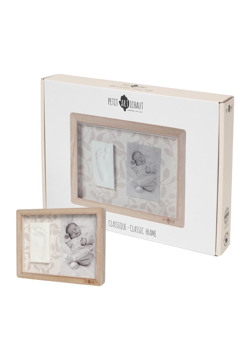 Petit Artichaut Classic Frame - Baby Handprint & Photo Frame, Newborn Keepsake Gift, Main, color, Ivy Grey