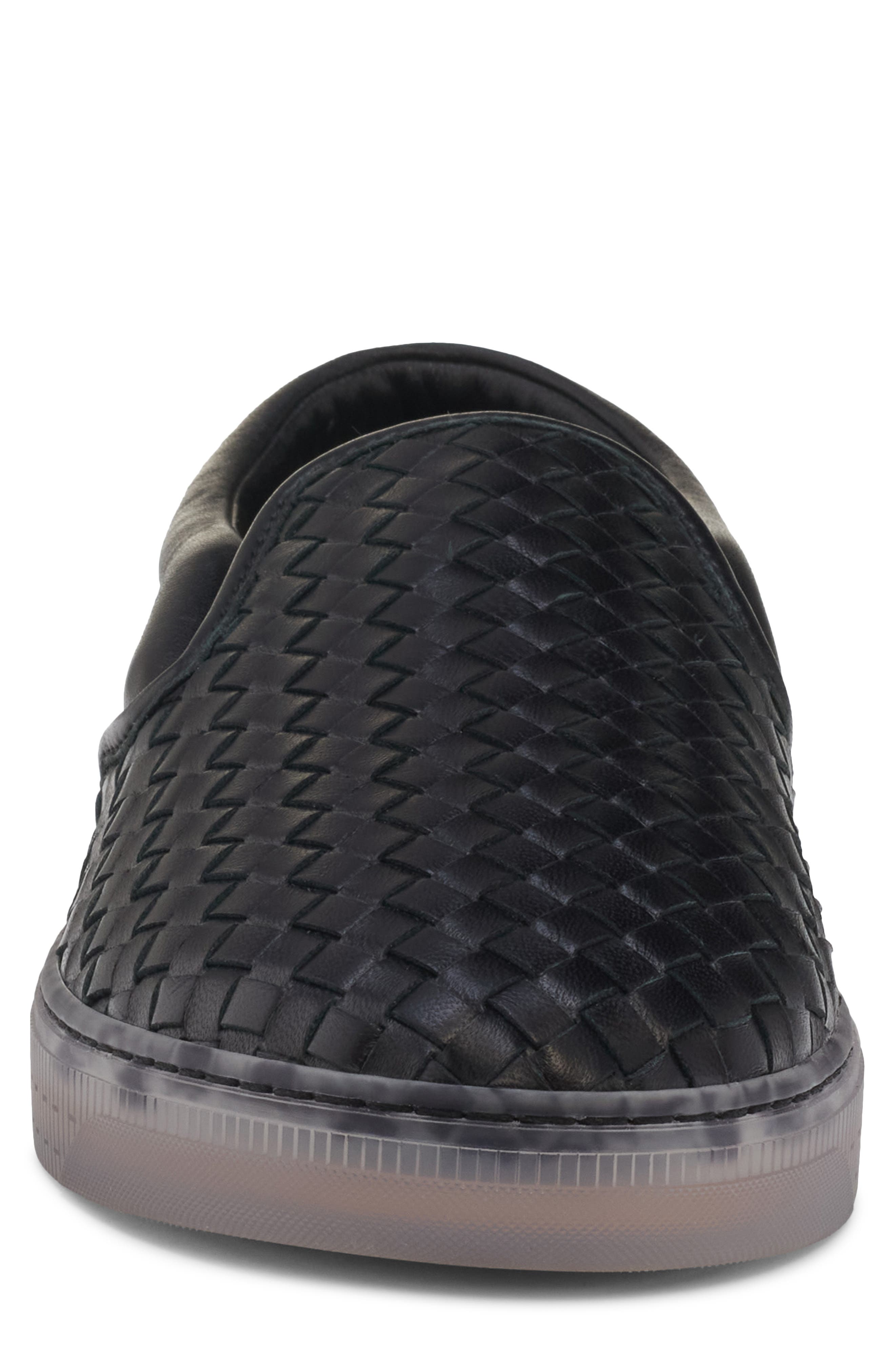 Bottega Veneta Serena Woven Leather Slip-On Sneaker, Alternate, color, 1000 Black