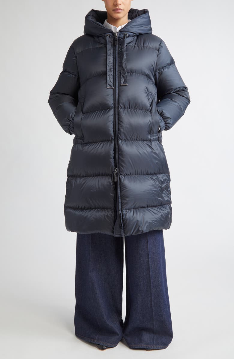 Max Mara The Cube Sei Down Longline Coat, Main, color, Midnight Blue