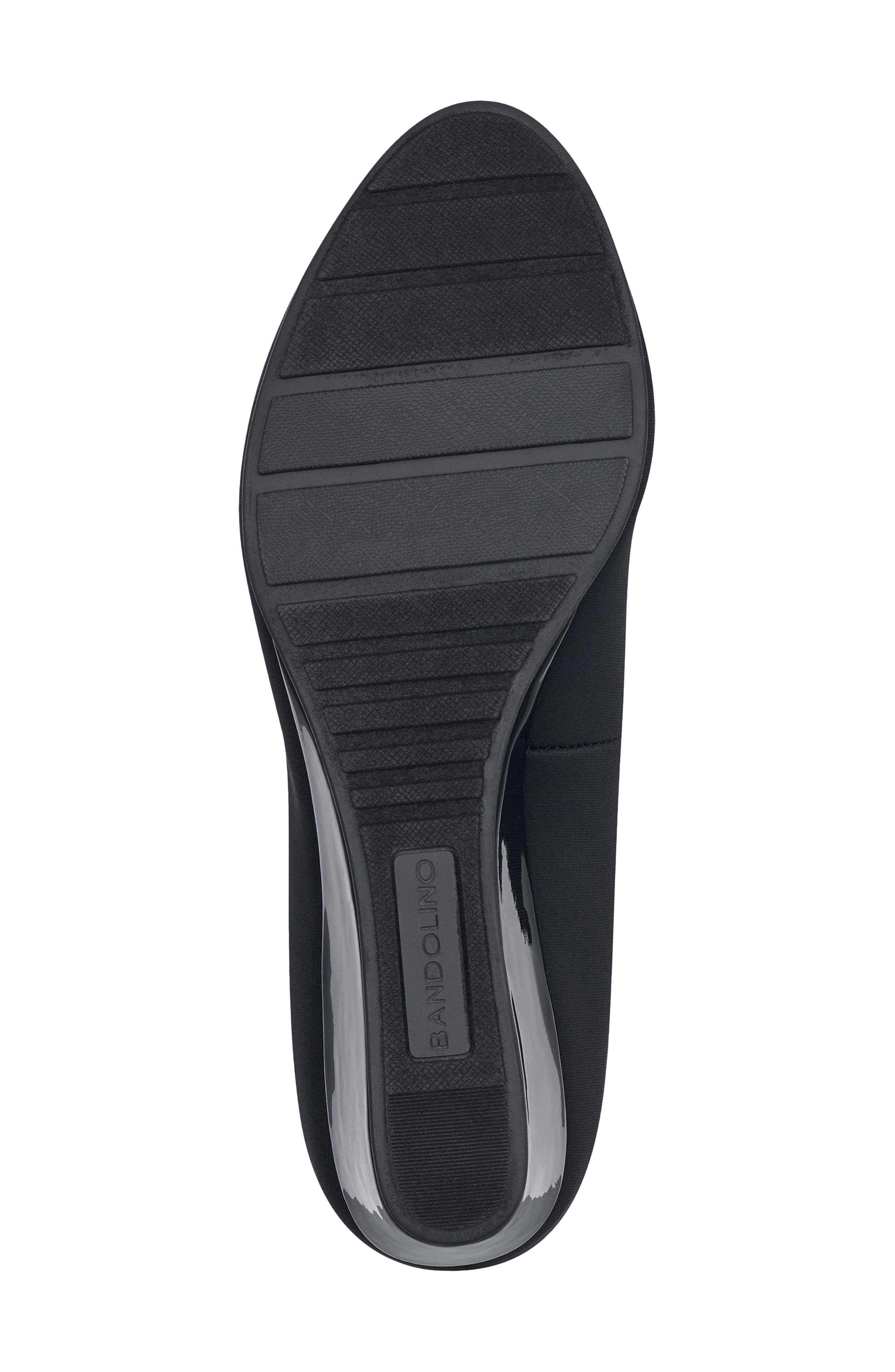 Bandolino Peep Toe Wedge Pump, Alternate, color, Black Fabric