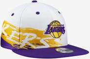 New Era Youth New Era White/Purple Los Angeles Lakers Swept 9FIFTY Snapback Hat