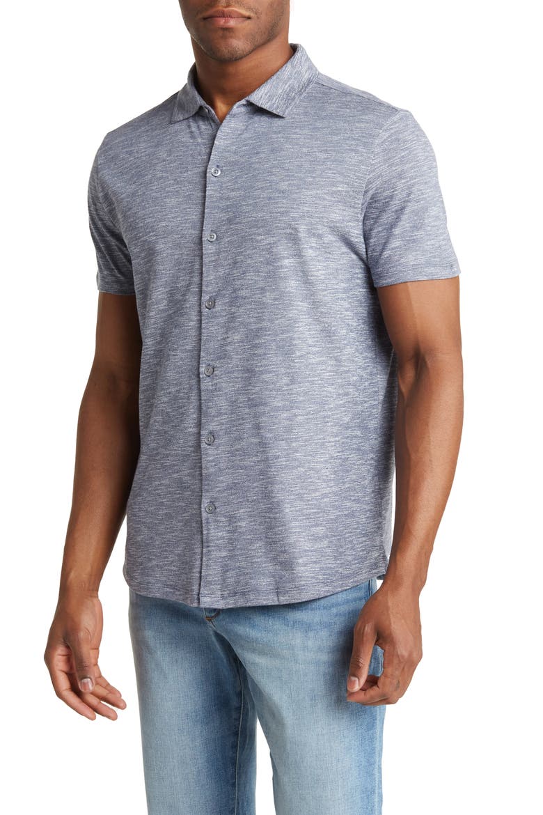 Sandon Short Sleeve Knit Shirt, Main, color, BLUE