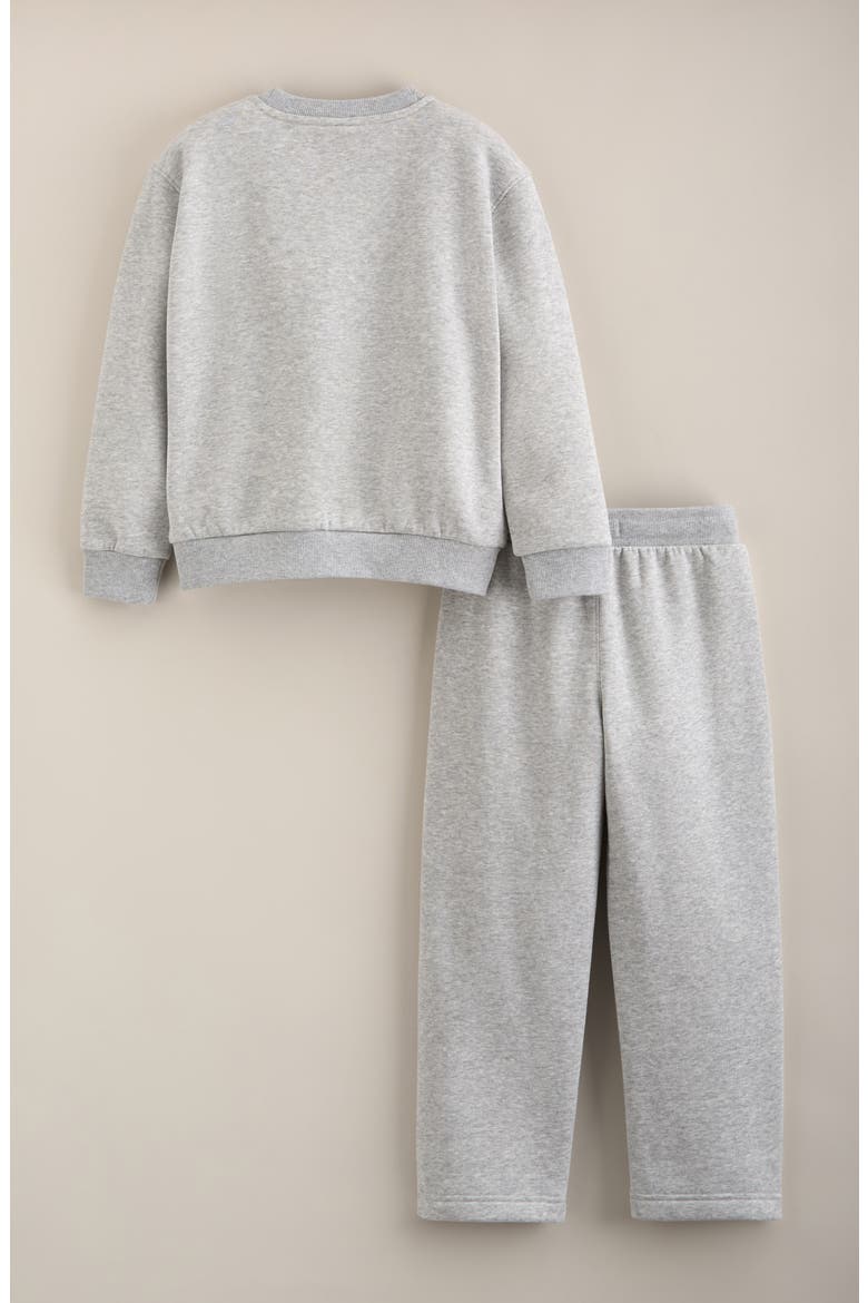 Kids' Side Stripe Crewneck Sweatshirt & Sweatpants Set, Alternate, color, GREY SOFT HEATHER
