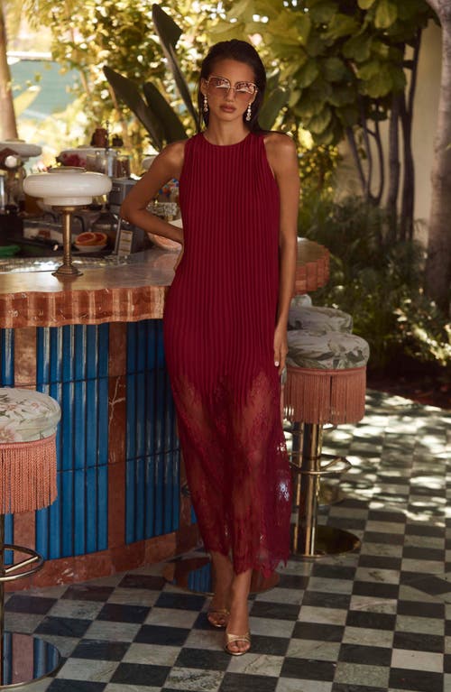 L Agence L'agence Adalynn Lace Trim Cover-up Maxi Dress In Red