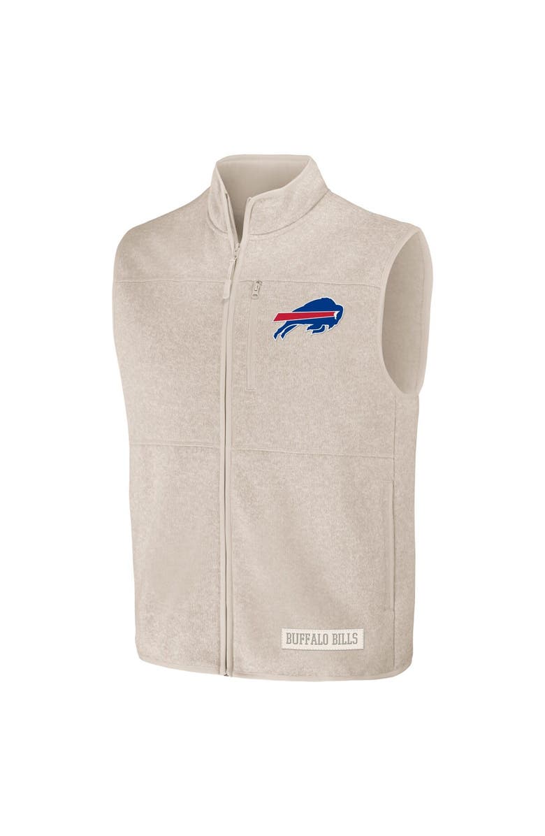 NFL X DARIUS RUCKER Men's NFL x Darius Rucker Collection by Fanatics Oatmeal Buffalo Bills Full-Zip Sweater Vest, Alternate, color,