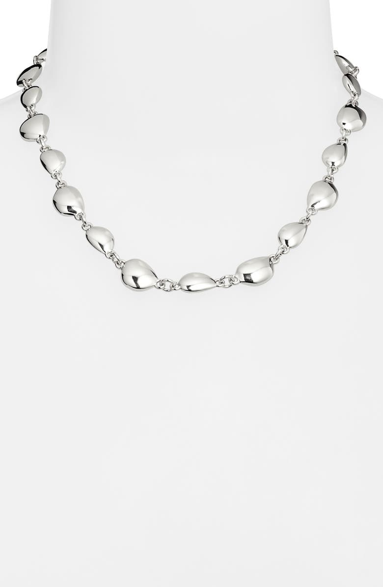 Open Edit Polished Orb Link Collar Necklace, Alternate, color, Silver