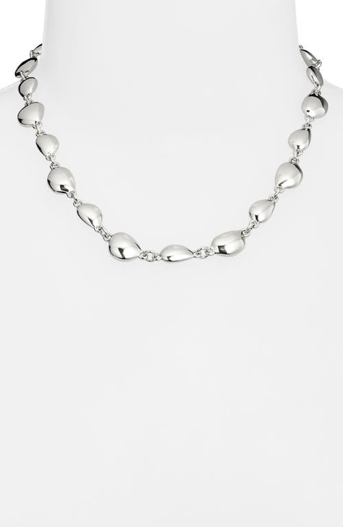 Open Edit Polished Orb Link Collar Necklace In Silver