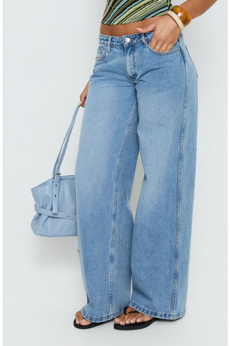 Ramos Low Rise Wide Leg Jeans, Alternate, color, BRIGHT BLUE WASH