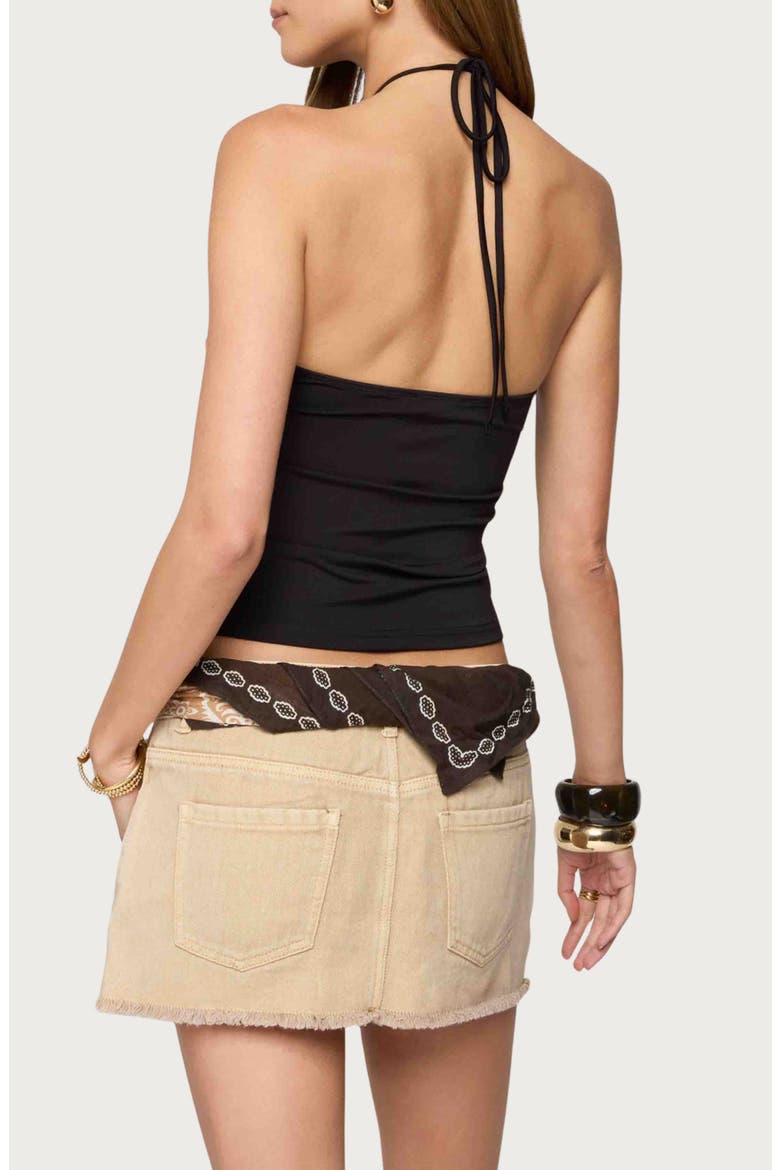 Carmel Bead Halter Top, Alternate, color, BLACK