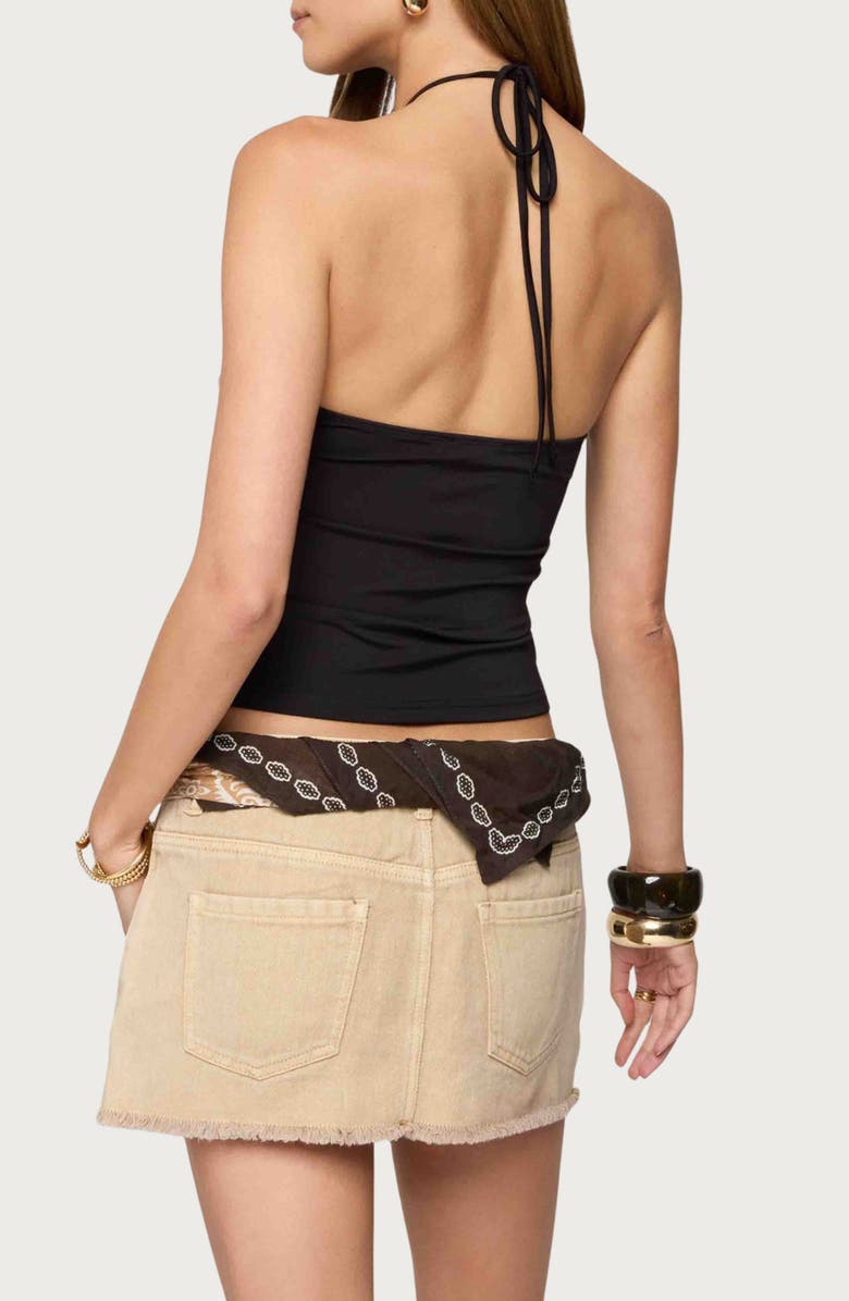 EDIKTED Carmel Bead Halter Top, Alternate, color, Black