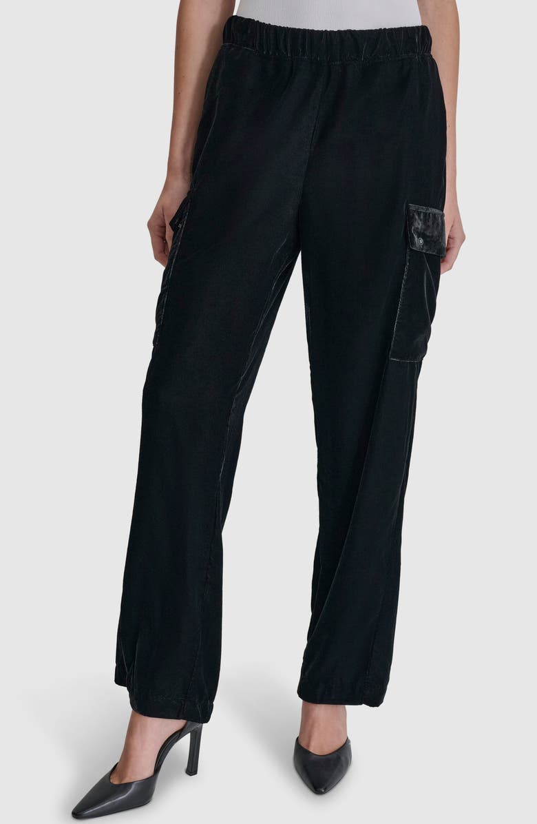 DKNY Velvet Cargo Pants, Main, color, 