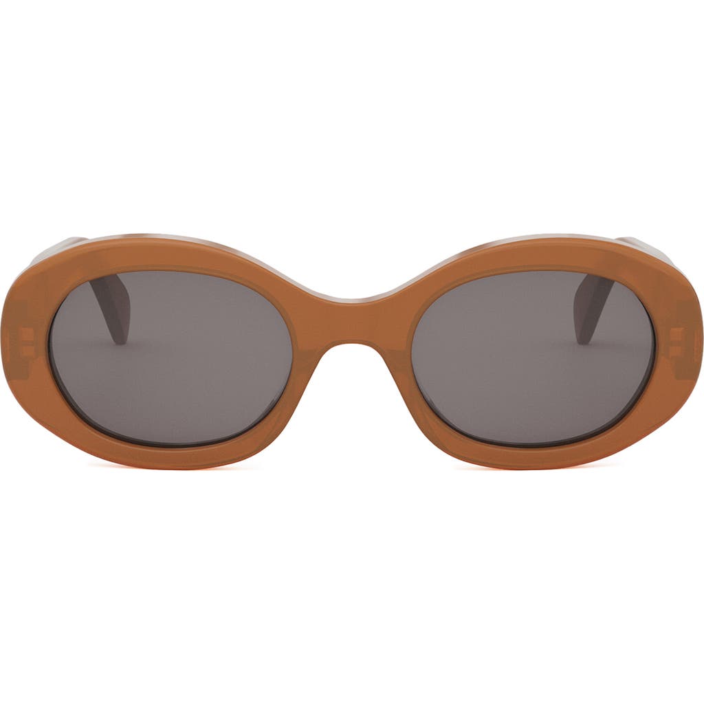 Celine Cl40194u Triomphe 45a Opaline Caramel Sunglasses In Brown