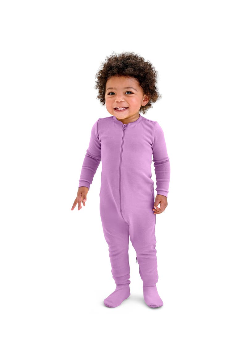 Baby Organic Zip Footie In Solid, Alternate, color, Lavender