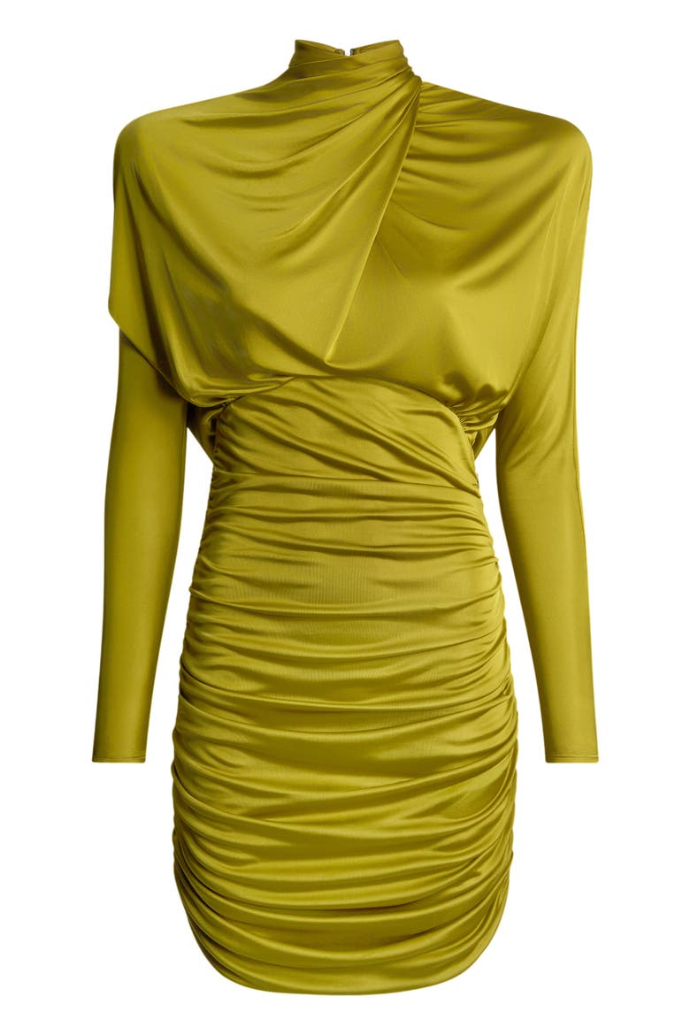 Draped Flowing Jersey Dress, Alternate, color, green