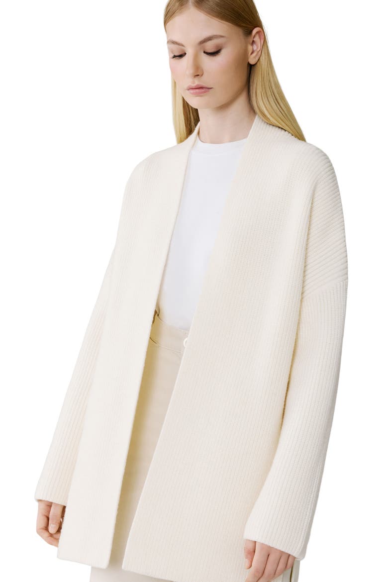 Rib Open Front Cardigan, Alternate, color, POWDER