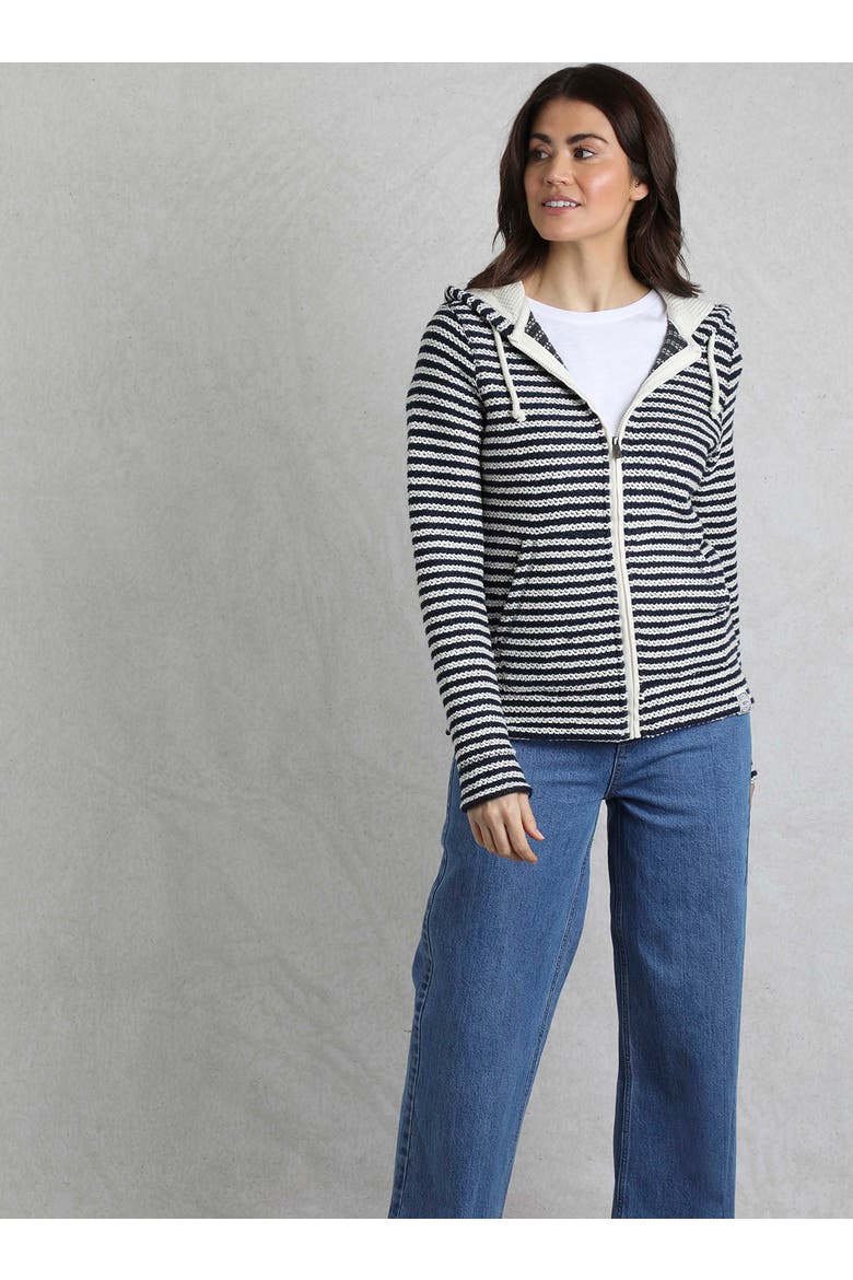 Fisher Full Zip Stripe Macaroni Hoodie, Alternate, color, Ecru