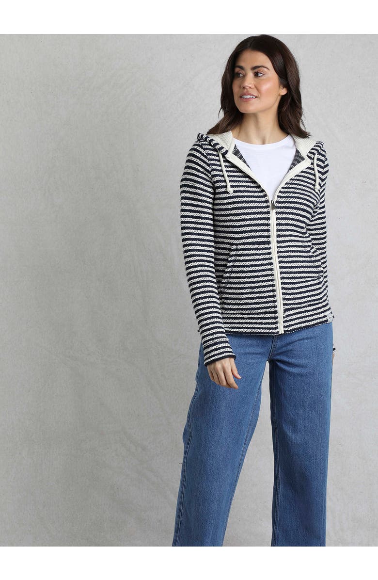 Weird Fish Fisher Full Zip Stripe Macaroni Hoodie, Alternate, color, Ecru