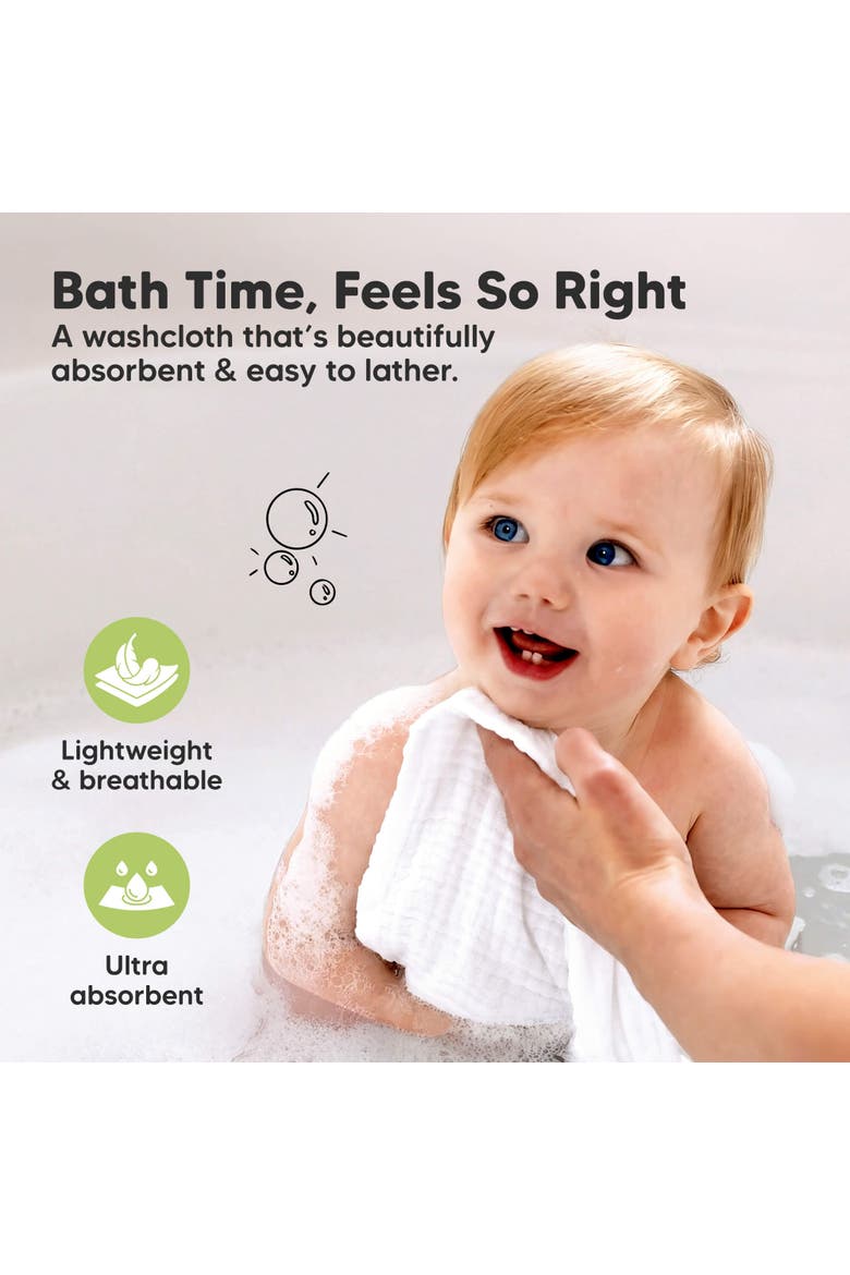 10-Pack Lyra Muslin Baby Washcloths, Alternate, color, Slate