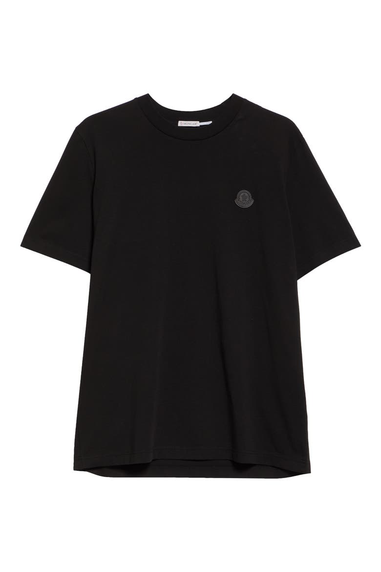 Logo Patch Cotton T-Shirt, Alternate, color, BLACK