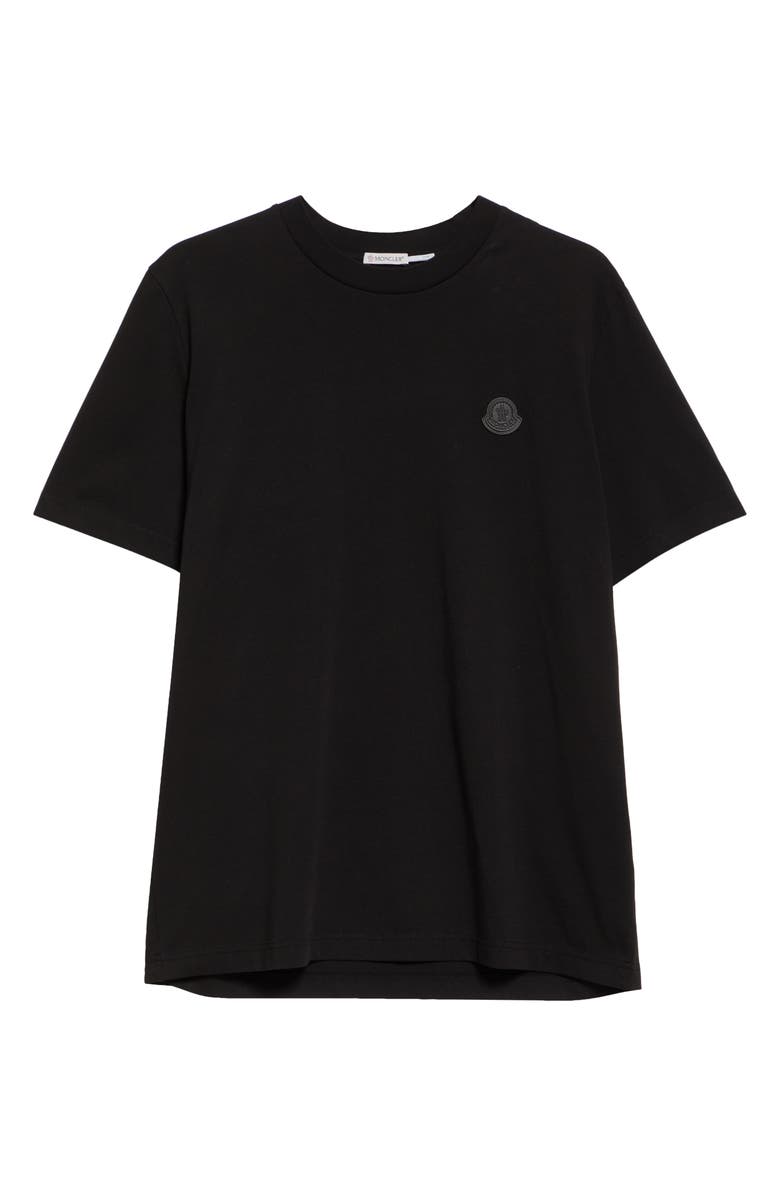Moncler Logo Patch Cotton T-Shirt, Alternate, color, Black