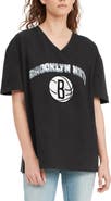 TOMMY JEANS Women's Tommy Jeans Black Brooklyn Nets Ashley V-Neck T-Shirt